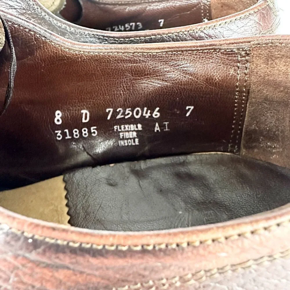 Florsheim Plain Toe Oxford Dress Shoe Size 8 Brown Leather